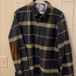 J Crew Plaid Flannel with Suede elbow patches